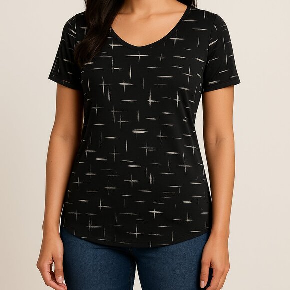Apt. 9 Tops - APT.9 Essentials Black & White Print Top – Size Small (Polished Collection)